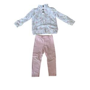 Grace & James Baby Wynnie Floral Popped Collar Pullover and Leggings Set Size 2T